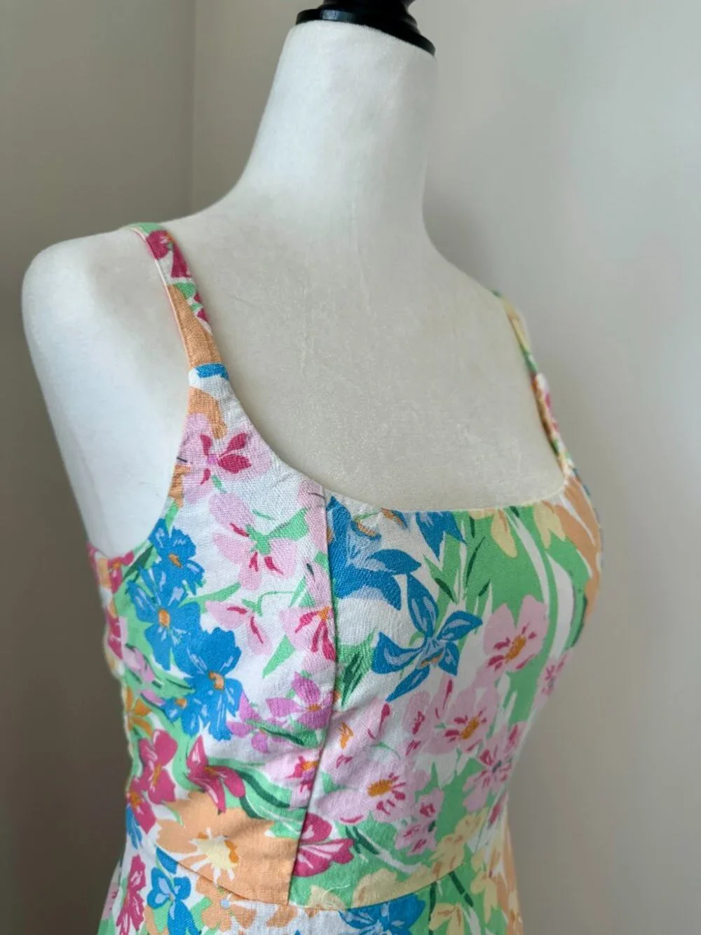 🌼 Old Navy Floral Linen Cottagecore Mini Dress Small - Picture 3 of 7
